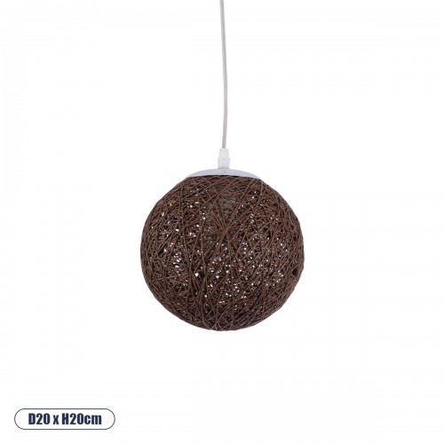 GLOBOSTAR® OCEANA 01354 Boho Κρεμαστό Φωτιστικό Οροφής με Ντουί 1 x E27 AC 220-240V IP20 - Καφέ - Μ20 x Π20 x Υ20cm GLOBOSTAR® OCEANA 01354 Boho Κρεμαστό Φωτιστικό Οροφής με Ντουί 1 x E27 AC 220-240V IP20 - Καφέ - Μ20 x Π20 x Υ20cm