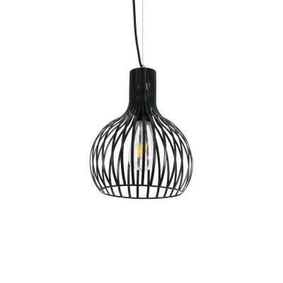 GLOBOSTAR® SCANDI 01386 Vintage Κρεμαστό Φωτιστικό Οροφής με Ντουί 1 x E27 AC 220-240V IP20 - Μαύρο - Μ23 x Π23 x Υ30cm