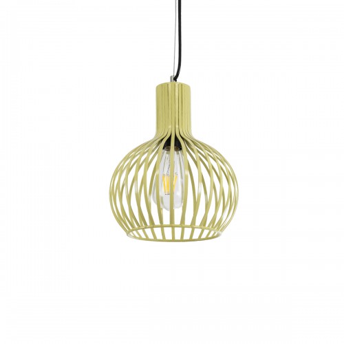 GloboStar® SCADI 01387 Vintage Industrial Κρεμαστό Φωτιστικό Οροφής Μονόφωτο Μπεζ Μεταλλικό Πλέγμα Φ23 x Υ30cm Διακόσμηση - Φωτισμός - Χαλιά