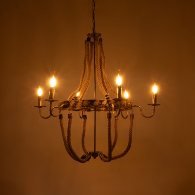 GloboStar® VICTORIAN 01404 Vintage Κρεμαστό Φωτιστικό Οροφής Πολύφωτο 6 x E14 Μπρούτζινο Σκουριά Μεταλλικό Πολυέλαιος με Μπεζ Σχοινί Φ76 x Y65cm Διακόσμηση - Φωτισμός - Χαλιά GloboStar® VICTORIAN 01404 Vintage Κρεμαστό Φωτιστικό Οροφής Πολύφωτο 6 x E14 Μπρούτζινο Σκουριά Μεταλλικό Πολυέλαιος με Μπεζ Σχοινί Φ76 x Y65cm Διακόσμηση - Φωτισμός - Χαλιά