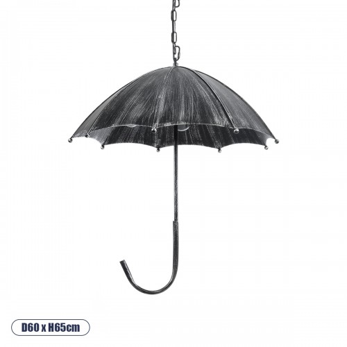 GloboStar® UMBRELLA 01407 Vintage Industrial Κρεμαστό Φωτιστικό Οροφής Πολύφωτο Γκρι Σκουριά Μεταλλικό Φ58 x Υ60cm Διακόσμηση - Φωτισμός - Χαλιά
