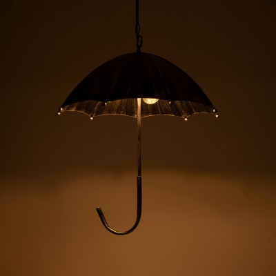 GloboStar® UMBRELLA 01407 Vintage Industrial Κρεμαστό Φωτιστικό Οροφής Πολύφωτο Γκρι Σκουριά Μεταλλικό Φ58 x Υ60cm Διακόσμηση - Φωτισμός - Χαλιά