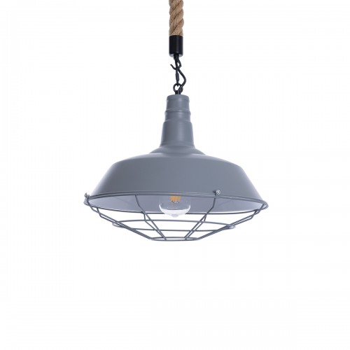 GloboStar® LUCI 01411 Vintage Industrial Κρεμαστό Φωτιστικό Οροφής Μονόφωτο 1 x E27 Γκρι Λευκό Μεταλλικό Καμπάνα Πλέγμα με Μπεζ Σχοινί Φ36 x Υ31cm Διακόσμηση - Φωτισμός - Χαλιά GloboStar® LUCI 01411 Vintage Industrial Κρεμαστό Φωτιστικό Οροφής Μονόφωτο 1 x E27 Γκρι Λευκό Μεταλλικό Καμπάνα Πλέγμα με Μπεζ Σχοινί Φ36 x Υ31cm Διακόσμηση - Φωτισμός - Χαλιά