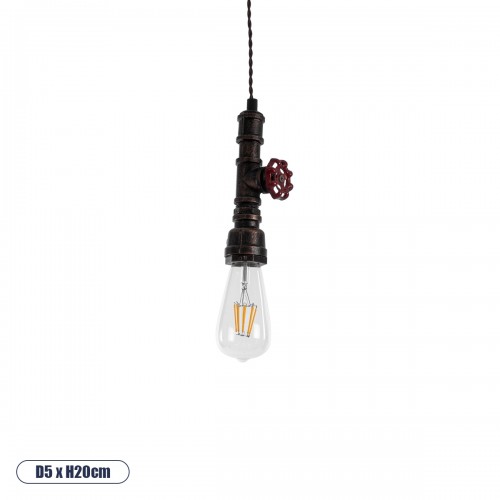 GloboStar® FAUCET 01414 Vintage Industrial Κρεμαστό Φωτιστικό Οροφής Μονόφωτο 1 x E27 Καφέ Σκουριά Μεταλλικό Μ5 x Π7.5 x Y20cm Διακόσμηση - Φωτισμός - Χαλιά GloboStar® FAUCET 01414 Vintage Industrial Κρεμαστό Φωτιστικό Οροφής Μονόφωτο 1 x E27 Καφέ Σκουριά Μεταλλικό Μ5 x Π7.5 x Y20cm Διακόσμηση - Φωτισμός - Χαλιά