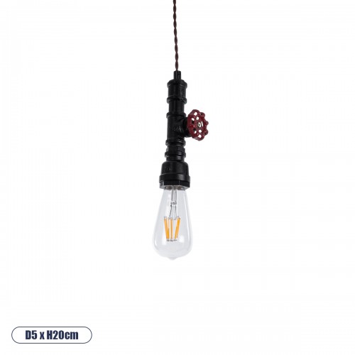 GloboStar® SPOUT 01415 Vintage Industrial Κρεμαστό Φωτιστικό Οροφής Μονόφωτο 1 x E27 Μαύρο Μεταλλικό Μ5 x Π7.5 x Y20cm Διακόσμηση - Φωτισμός - Χαλιά GloboStar® SPOUT 01415 Vintage Industrial Κρεμαστό Φωτιστικό Οροφής Μονόφωτο 1 x E27 Μαύρο Μεταλλικό Μ5 x Π7.5 x Y20cm Διακόσμηση - Φωτισμός - Χαλιά