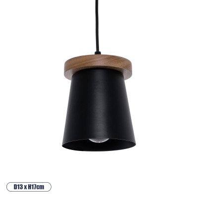 GLOBOSTAR® LANA 01424 Μοντέρνο Κρεμαστό Φωτιστικό Οροφής με Ντουί 1 x E27 AC 220-240V IP20 - Μαύρο & Καφέ - Μ13 x Π13 x Y17cm GLOBOSTAR® LANA 01424 Μοντέρνο Κρεμαστό Φωτιστικό Οροφής με Ντουί 1 x E27 AC 220-240V IP20 - Μαύρο & Καφέ - Μ13 x Π13 x Y17cm