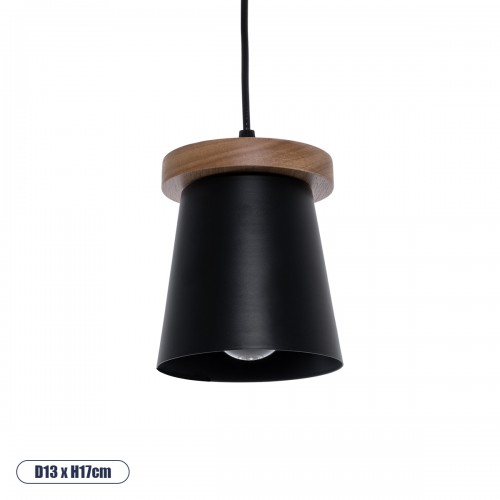 GLOBOSTAR® LANA 01424 Μοντέρνο Κρεμαστό Φωτιστικό Οροφής με Ντουί 1 x E27 AC 220-240V IP20 - Μαύρο & Καφέ - Μ13 x Π13 x Y17cm GLOBOSTAR® LANA 01424 Μοντέρνο Κρεμαστό Φωτιστικό Οροφής με Ντουί 1 x E27 AC 220-240V IP20 - Μαύρο & Καφέ - Μ13 x Π13 x Y17cm