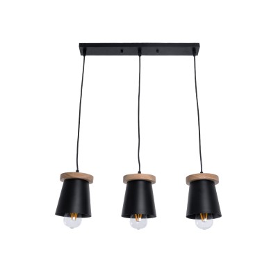 GLOBOSTAR® LANA 01425 Μοντέρνο Κρεμαστό Φωτιστικό Οροφής με Ντουί 3 x E27 AC 220-240V IP20 - Μαύρο & Καφέ - Μ60 x Π13 x Υ18cm GLOBOSTAR® LANA 01425 Μοντέρνο Κρεμαστό Φωτιστικό Οροφής με Ντουί 3 x E27 AC 220-240V IP20 - Μαύρο & Καφέ - Μ60 x Π13 x Υ18cm
