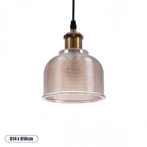 GLOBOSTAR® SEGRETO 01448 Vintage Κρεμαστό Φωτιστικό Οροφής με Ντουί 1 x E27 AC 220-240V IP20 - Διάφανο & Χρυσό - Μ14 x Π14 x Υ18cm GLOBOSTAR® SEGRETO 01448 Vintage Κρεμαστό Φωτιστικό Οροφής με Ντουί 1 x E27 AC 220-240V IP20 - Διάφανο & Χρυσό - Μ14 x Π14 x Υ18cm