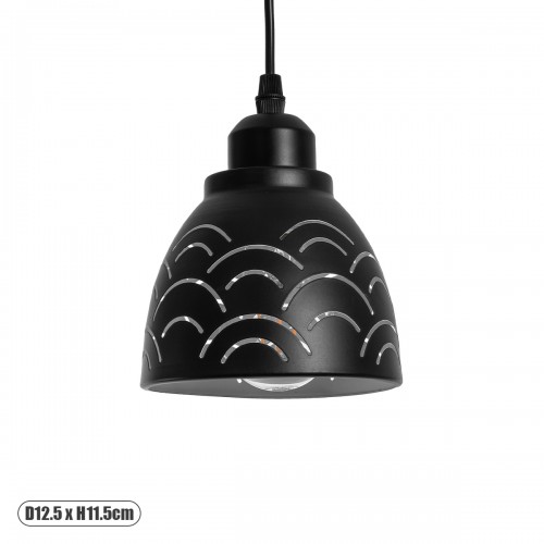 GLOBOSTAR® COOLIE 01482 Μοντέρνο Κρεμαστό Φωτιστικό Οροφής με Ντουί 1 x E27 AC 220-240V IP20 - Μαύρο & Ασημί - Μ12.5 x Π12.5 x Υ11.5cm GLOBOSTAR® COOLIE 01482 Μοντέρνο Κρεμαστό Φωτιστικό Οροφής με Ντουί 1 x E27 AC 220-240V IP20 - Μαύρο & Ασημί - Μ12.5 x Π12.5 x Υ11.5cm