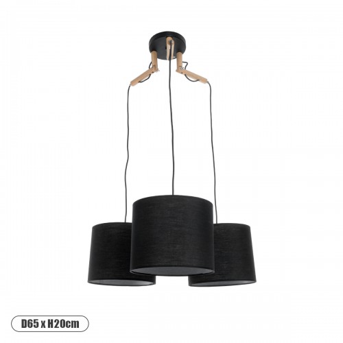 GLOBOSTAR® RAMSON 01525 Μοντέρνο Κρεμαστό Φωτιστικό Οροφής με Ντουί 3 x E27 AC 220-240V IP20 - Μαύρο & Μπεζ - Μ65 x Π65 x Υ20cm GLOBOSTAR® RAMSON 01525 Μοντέρνο Κρεμαστό Φωτιστικό Οροφής με Ντουί 3 x E27 AC 220-240V IP20 - Μαύρο & Μπεζ - Μ65 x Π65 x Υ20cm