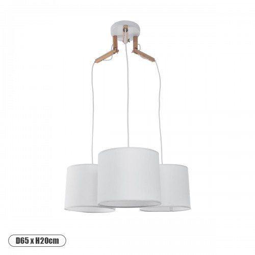 GLOBOSTAR® RAMSON 01526 Μοντέρνο Κρεμαστό Φωτιστικό Οροφής με Ντουί 3 x E27 AC 220-240V IP20 - Λευκό & Μπεζ - Μ65 x Π65 x Υ20cm GLOBOSTAR® RAMSON 01526 Μοντέρνο Κρεμαστό Φωτιστικό Οροφής με Ντουί 3 x E27 AC 220-240V IP20 - Λευκό & Μπεζ - Μ65 x Π65 x Υ20cm