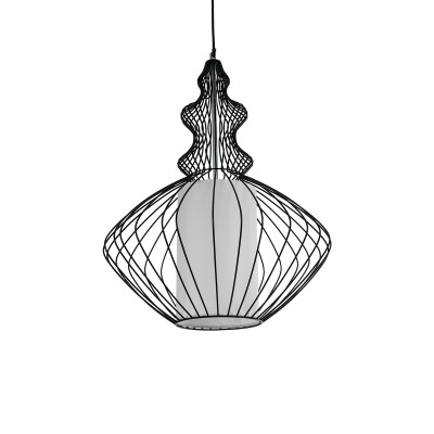 GLOBOSTAR® LILY 01558 Vintage Κρεμαστό Φωτιστικό Οροφής με Ντουί 1 x E27 AC 220-240V IP20 - Μαύρο & Λευκό - Μ43 x Π43 x Υ55cm GLOBOSTAR® LILY 01558 Vintage Κρεμαστό Φωτιστικό Οροφής με Ντουί 1 x E27 AC 220-240V IP20 - Μαύρο & Λευκό - Μ43 x Π43 x Υ55cm