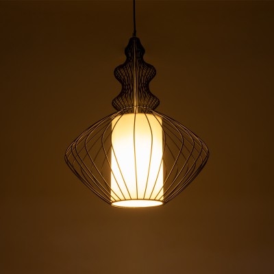 GLOBOSTAR® LILY 01558 Vintage Κρεμαστό Φωτιστικό Οροφής με Ντουί 1 x E27 AC 220-240V IP20 - Μαύρο & Λευκό - Μ43 x Π43 x Υ55cm GLOBOSTAR® LILY 01558 Vintage Κρεμαστό Φωτιστικό Οροφής με Ντουί 1 x E27 AC 220-240V IP20 - Μαύρο & Λευκό - Μ43 x Π43 x Υ55cm