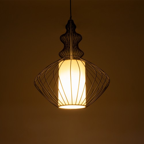GLOBOSTAR® LILY 01558 Vintage Κρεμαστό Φωτιστικό Οροφής με Ντουί 1 x E27 AC 220-240V IP20 - Μαύρο & Λευκό - Μ43 x Π43 x Υ55cm GLOBOSTAR® LILY 01558 Vintage Κρεμαστό Φωτιστικό Οροφής με Ντουί 1 x E27 AC 220-240V IP20 - Μαύρο & Λευκό - Μ43 x Π43 x Υ55cm