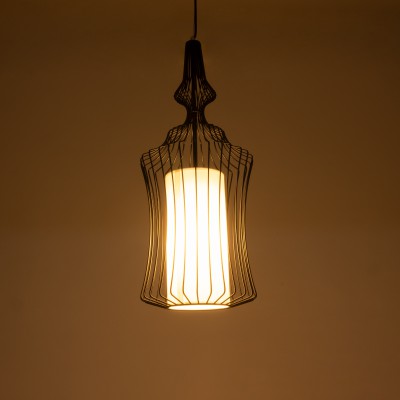 GLOBOSTAR® LILY 01559 Vintage Κρεμαστό Φωτιστικό Οροφής με Ντουί 1 x E27 AC 220-240V IP20 - Μαύρο & Λευκό - Μ25 x Π25 x Υ61cm GLOBOSTAR® LILY 01559 Vintage Κρεμαστό Φωτιστικό Οροφής με Ντουί 1 x E27 AC 220-240V IP20 - Μαύρο & Λευκό - Μ25 x Π25 x Υ61cm