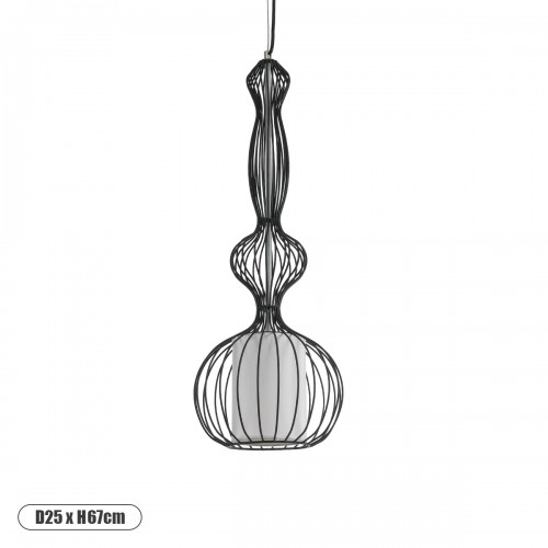 GloboStar® NELLY 01560 Vintage Industrial Κρεμαστό Φωτιστικό Οροφής Μονόφωτο Μαύρο Μεταλλικό Πλέγμα και Υφασμάτινο Εσωτερικό Καπέλο Φ25 x Υ67cm Διακόσμηση - Φωτισμός - Χαλιά GloboStar® NELLY 01560 Vintage Industrial Κρεμαστό Φωτιστικό Οροφής Μονόφωτο Μαύρο Μεταλλικό Πλέγμα και Υφασμάτινο Εσωτερικό Καπέλο Φ25 x Υ67cm Διακόσμηση - Φωτισμός - Χαλιά