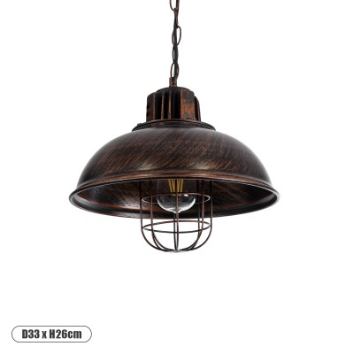 GLOBOSTAR® HARROW 01572 Vintage Κρεμαστό Φωτιστικό Οροφής με Ντουί 1 x E27 AC 220-240V IP20 - Χάλκινο - Μ33 x Π33 x Υ26cm GLOBOSTAR® HARROW 01572 Vintage Κρεμαστό Φωτιστικό Οροφής με Ντουί 1 x E27 AC 220-240V IP20 - Χάλκινο - Μ33 x Π33 x Υ26cm