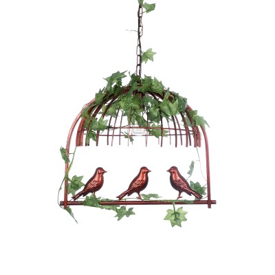 GLOBOSTAR® NEST 01642 Vintage Κρεμαστό Φωτιστικό Οροφής με Ντουί 1 x E27 AC 220-240V IP20 - Χάλκινο & Πράσινο - Μ48 x Π38 x Y40cm