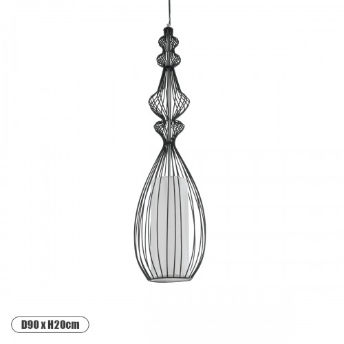 GLOBOSTAR® LILY 01561 Vintage Κρεμαστό Φωτιστικό Οροφής με Ντουί 1 x E27 AC 220-240V IP20 - Μαύρο & Λευκό - Μ90 x Π90 x Υ20cm GLOBOSTAR® LILY 01561 Vintage Κρεμαστό Φωτιστικό Οροφής με Ντουί 1 x E27 AC 220-240V IP20 - Μαύρο & Λευκό - Μ90 x Π90 x Υ20cm