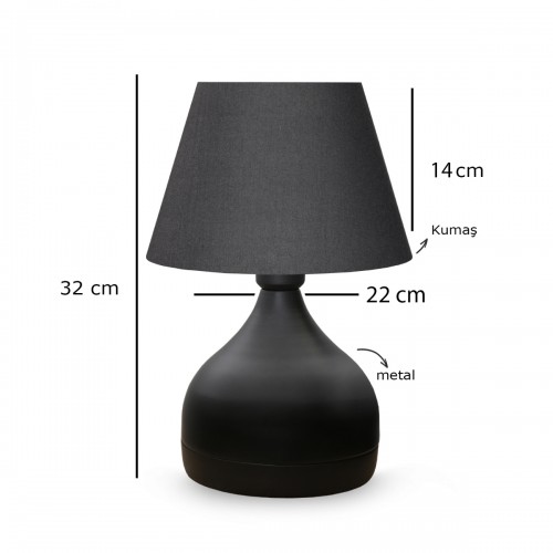GloboStar® MICKEY 204-0059 Μοντέρνο Eπιτραπέζιο Φωτιστικό Πορτατίφ Μονόφωτο 1 x E27 IP20 Μαύρο Μέταλλο με Μαύρο Ύφασμα - Μ22 x Π22 x Υ30cm GloboStar® MICKEY 204-0059 Μοντέρνο Eπιτραπέζιο Φωτιστικό Πορτατίφ Μονόφωτο 1 x E27 IP20 Μαύρο Μέταλλο με Μαύρο Ύφασμα - Μ22 x Π22 x Υ30cm