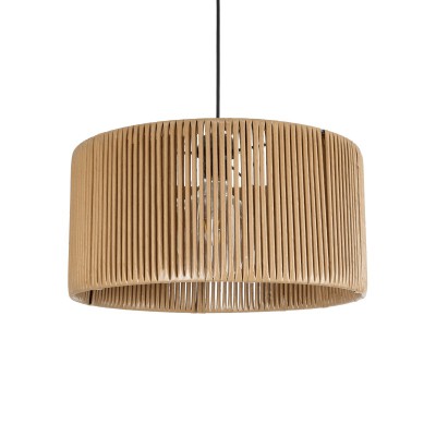 GLOBOSTAR® KYCLOS 203-0049 Boho Κρεμαστό Φωτιστικό Οροφής με Ντουί 1 x E27 AC 220-240V IP20 - Μπεζ - M40 x Π40 x Υ25.5cm