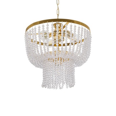 GLOBOSTAR® CRYSTAL 203-0028 Κλασικό Κρεμαστό Φωτιστικό Οροφής με Ντουί 3 x E27 AC 220-240V IP20 - Χρυσό & Διάφανο - Μ41 x Π41 x Υ40cm GLOBOSTAR® CRYSTAL 203-0028 Κλασικό Κρεμαστό Φωτιστικό Οροφής με Ντουί 3 x E27 AC 220-240V IP20 - Χρυσό & Διάφανο - Μ41 x Π41 x Υ40cm