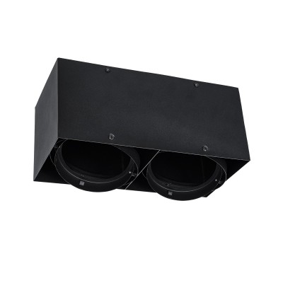 GLOBOSTAR® MAGMA 60627 Μοντέρνο Φωτιστικό Οροφής με Ντουί 2 x GU10 AC 220-240V IP20 - Μαύρο - Μ30 x Π15 x Υ13cm