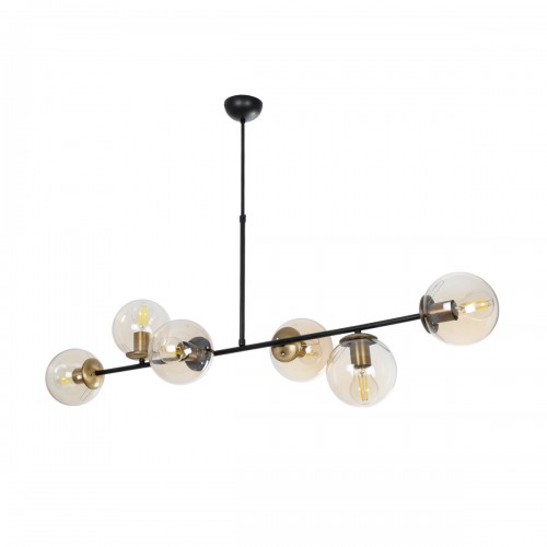 GloboStar® LATTICE 203-0017 Μοντέρνο Φωτιστικό Ράγα Πολύφωτο 6 x E27 IP20 Μαύρο Μέταλλο με Φιμέ Γυάλινες Μπάλες - Μ120 x Π35 x Υ61cm Διακόσμηση - Φως - Χαλιά GloboStar® LATTICE 203-0017 Μοντέρνο Φωτιστικό Ράγα Πολύφωτο 6 x E27 IP20 Μαύρο Μέταλλο με Φιμέ Γυάλινες Μπάλες - Μ120 x Π35 x Υ61cm Διακόσμηση - Φως - Χαλιά