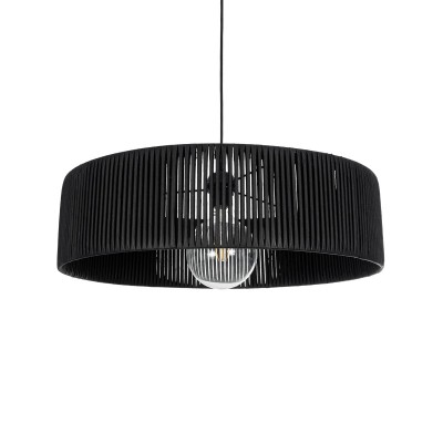 GLOBOSTAR® KYCLOS 203-0046 Boho Κρεμαστό Φωτιστικό Οροφής με Ντουί 1 x E27 AC 220-240V IP20 - Μαύρο - M55 x Π55 x Υ20cm