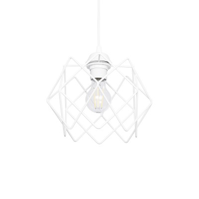 GLOBOSTAR® VORTEX 203-0001 Μοντέρνο Κρεμαστό Φωτιστικό Οροφής με Ντουί 1 x E27 AC 220-240V IP20 - Λευκό - Μ23.5 x Π23.5 x Υ20cm