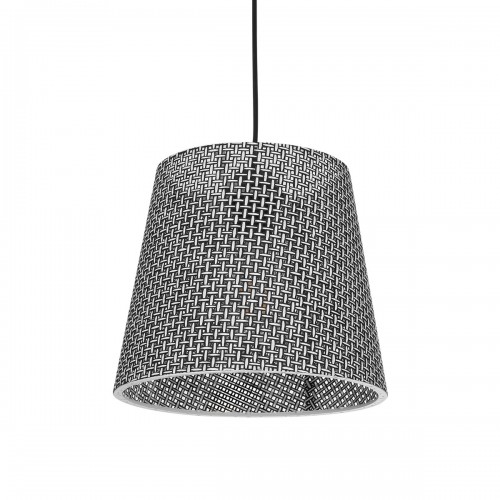 GloboStar® CONEY 203-0070 Μοντέρνο Κρεμαστό Φωτιστικό Καπέλο Μονόφωτο 1 x E27 IP20 Γκρι Διάτρητο  Ύφασμα - Μ26 x Π26 x Υ93cm Διακόσμηση - Φως - Χαλιά