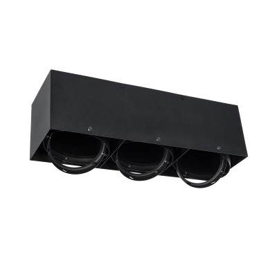 GLOBOSTAR® MAGMA 60628 Μοντέρνο Φωτιστικό Οροφής με Ντουί 3 x GU10 AC 220-240V IP20 - Μαύρο - Μ45 x Π15 x Υ13cm
