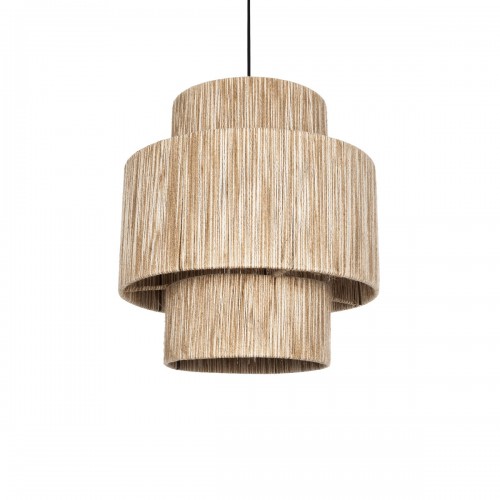 GloboStar® SALTO 203-0037 Boho Κρεμαστό Φωτιστικό Μονόφωτο 1 x E27 IP20 Μπέζ Ψάθα - M39 x Π39 x Υ80cm Διακόσμηση - Φως - Χαλιά
