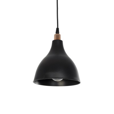 GLOBOSTAR® RADE 203-0124 Μοντέρνο Κρεμαστό Φωτιστικό Οροφής με Ντουί 1 x E27 AC 220-240V IP20 - Μαύρο & Χάλκινο - Μ18.5 x Π18.5 x Υ23cm