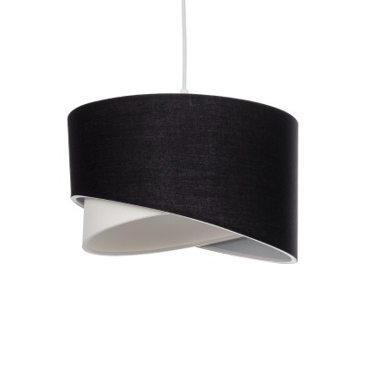 GLOBOSTAR® LILI 203-0176 Μοντέρνο Κρεμαστό Φωτιστικό Οροφής με Ντουί 1 x E27 AC 220-240V IP20 - Μαύρο & Λευκό - Μ30 x Π30 x Υ22cm