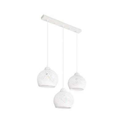 GLOBOSTAR® YASAM 203-0027 Vintage Κρεμαστό Φωτιστικό Οροφής με Ντουί 3 x E27 AC 220-240V IP20 - Λευκό - Μ45 x Π18 x Υ30cm