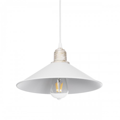 GloboStar® FERRO 203-0083 Μοντέρνο Κρεμαστό Φωτιστικό Καμπάνα Μονόφωτο 1 x E27 IP20 Λευκό με Χρυσό Πλαστικό - Μ30 x Π30 x Υ90cm Διακόσμηση - Φως - Χαλιά GloboStar® FERRO 203-0083 Μοντέρνο Κρεμαστό Φωτιστικό Καμπάνα Μονόφωτο 1 x E27 IP20 Λευκό με Χρυσό Πλαστικό - Μ30 x Π30 x Υ90cm Διακόσμηση - Φως - Χαλιά