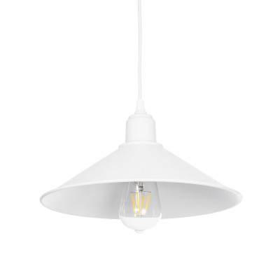 GLOBOSTAR® FERRO 203-0085 Μοντέρνο Κρεμαστό Φωτιστικό Οροφής με Ντουί 1 x E27 AC 220-240V IP20 - Λευκό - Μ30 x Π30 x Υ15cm