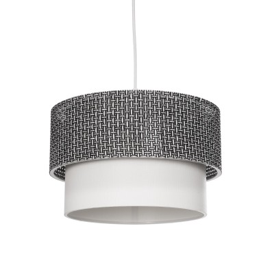 GLOBOSTAR® SISSIE 203-0139 Μοντέρνο Κρεμαστό Φωτιστικό Οροφής με Ντουί 1 x E27 AC 220-240V IP20 - Μαύρο & Λευκό - Μ30 x Π30 x Υ23cm