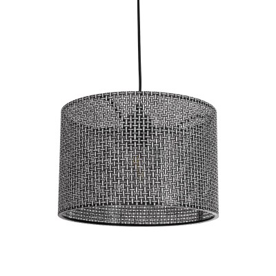 GLOBOSTAR® CLAIRIE 203-0136 Μοντέρνο Κρεμαστό Φωτιστικό Οροφής με Ντουί 1 x E27 AC 220-240V IP20 - Μαύρο & Λευκό - Μ30 x Π30 x Υ22cm