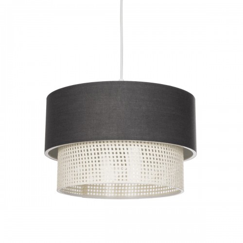 GloboStar® SISSIE 203-0140 Μοντέρνο Κρεμαστό Φωτιστικό Καπέλο Μονόφωτο 1 x E27 IP20 Γκρι & Λευκό Ύφασμα -Μ30 x Π30 x Υ93cm Διακόσμηση - Φως - Χαλιά