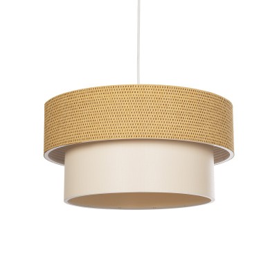 GLOBOSTAR® LIVA 203-0174 Μοντέρνο Κρεμαστό Φωτιστικό Οροφής με Ντουί 1 x E27 AC 220-240V IP20 - Μπεζ - Μ38 x Π38 x Υ30cm