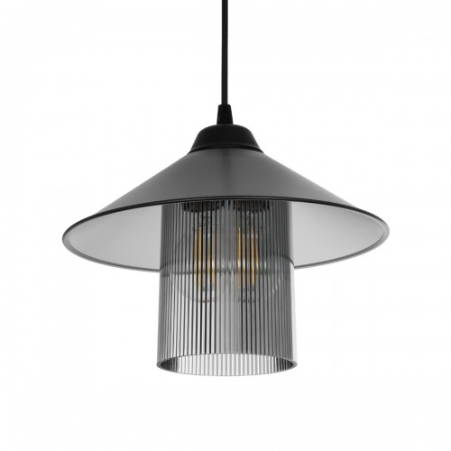 GloboStar® Promo 203-0089 Μοντέρνο Κρεμαστό Φωτιστικό Καμπάνα Μονόφωτο 1 x E27 IP20 Μαύρο Πλαστικό - Μ25.5 x Π25.5 x Υ90cm Διακόσμηση - Φως - Χαλιά