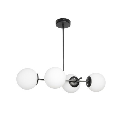GLOBOSTAR® GLOBUS 203-0104 Μοντέρνο Φωτιστικό Οροφής με Ντουί 4 x E27 AC 220-240V IP20 - Λευκό & Μαύρο - Μ70 x Π34 x Υ15cm