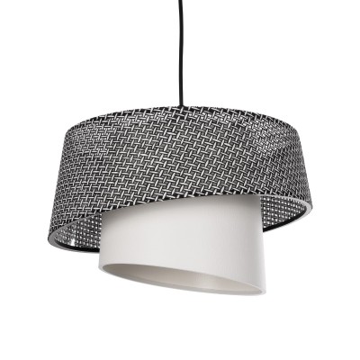 GLOBOSTAR® ALINA 203-0130 Μοντέρνο Κρεμαστό Φωτιστικό Οροφής με Ντουί 1 x E27 AC 220-240V IP20 - Γκρι & Λευκό - Μ30 x Π30 x Υ20cm