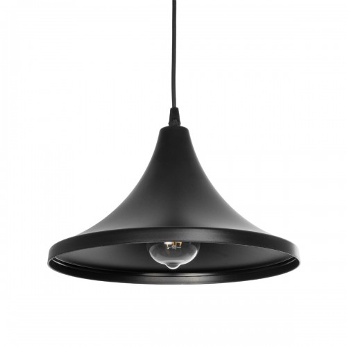 GloboStar® BELFRY 203-0078 Μοντέρνο Κρεμαστό Φωτιστικό Καμπάνα Μονόφωτο 1 x E27 IP20 Μαύρο Πλαστικό - Μ29.5 x Π29.5 x Υ90cm Διακόσμηση - Φως - Χαλιά