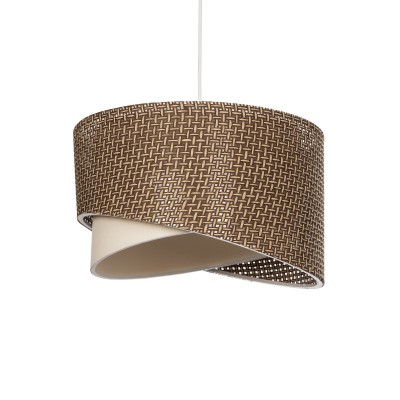 GLOBOSTAR® LILI 203-0177 Μοντέρνο Κρεμαστό Φωτιστικό Οροφής με Ντουί 1 x E27 AC 220-240V IP20 - Καφέ & Μπεζ - Μ30 x Π30 x Υ22cm