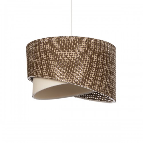 GloboStar® LILI 203-0177 Μοντέρνο Κρεμαστό Φωτιστικό Καπέλο Μονόφωτο 1 x E27 IP20 Σκούρο Καφέ & Μαύρο Ύφασμα - Μ38 x Π38 x Υ95cm Διακόσμηση - Φως - Χαλιά