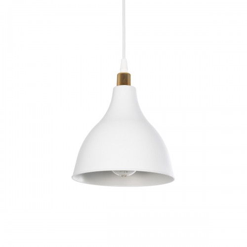 GloboStar® RADE 203-0125 Μοντέρνο Κρεμαστό Φωτιστικό Καμπάνα Μονόφωτο 1 x E27 IP20 Λευκό με Χρυσό Πλαστικό - Μ17.5 x Π17.5 x Υ56cm Διακόσμηση - Φως - Χαλιά GloboStar® RADE 203-0125 Μοντέρνο Κρεμαστό Φωτιστικό Καμπάνα Μονόφωτο 1 x E27 IP20 Λευκό με Χρυσό Πλαστικό - Μ17.5 x Π17.5 x Υ56cm Διακόσμηση - Φως - Χαλιά